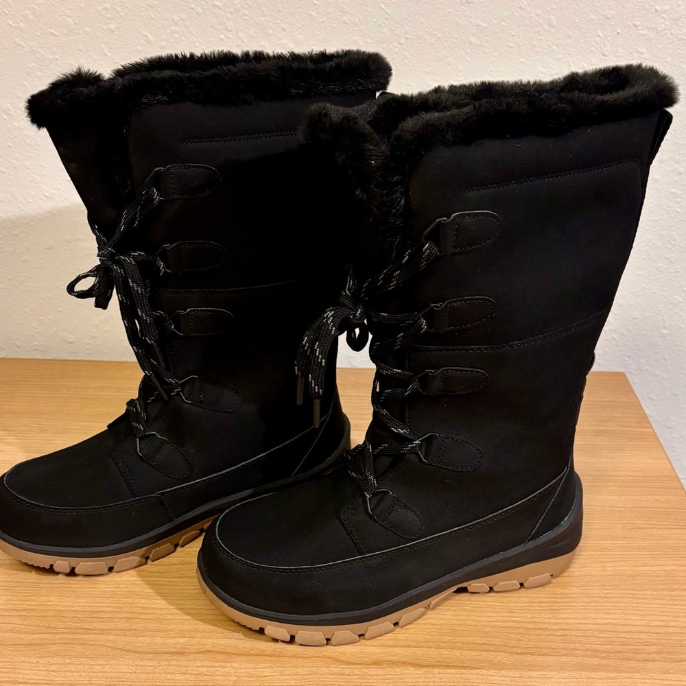 Target All In Motion Black and Tan Tall Winter Boots